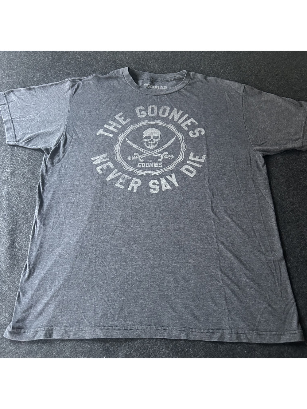 The Goonies Never Say Die T-Shirt Adult Large Grey Graphic Tee Ripple Junction
